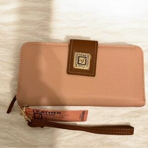 Stone Mountain Blush and Tan Leather Wallet NWT
